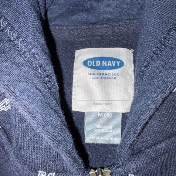 Boys Old Navy size 8, zip up sweatshirt with lightning bolts - Picture 2 of 2